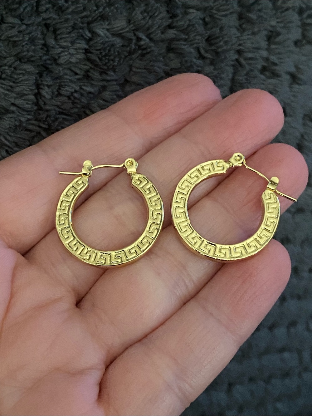 Gold Greek Key Hoop Earrings - Women Jewelry